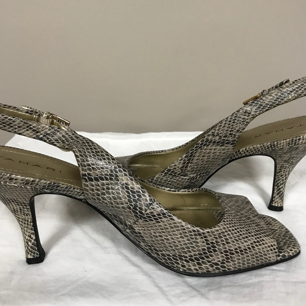 Slingback Peep Toe Snakeskin